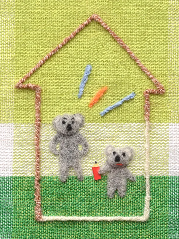 ベネッセコアラの羊毛フェルトイラスト