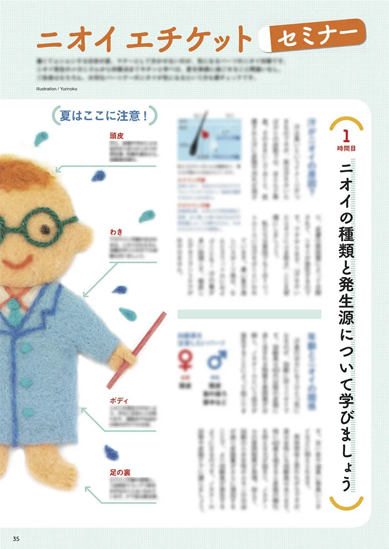 DHCシャンプーとデオドランドカタログ赤ちゃんのフェルト半立体イラスト