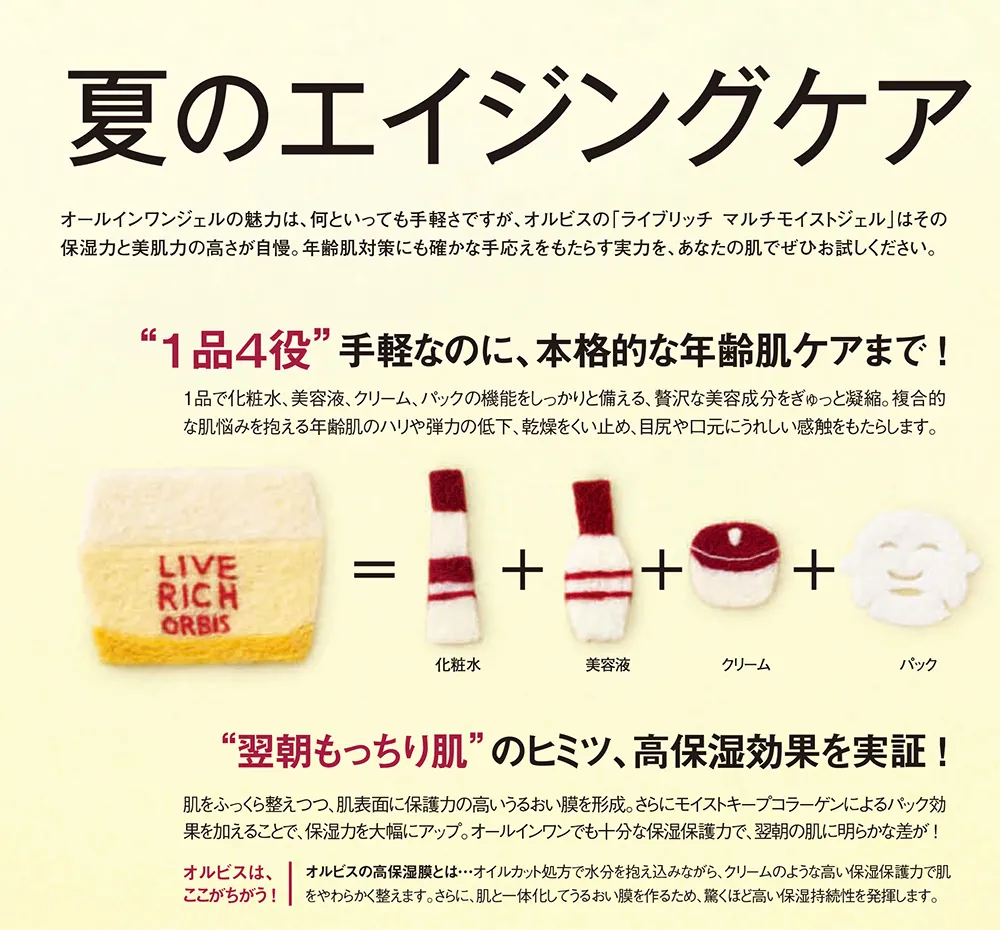 ORBIS化粧品フェルトイラスト