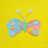 蝶のカラフルでポップな切り絵のイラスト